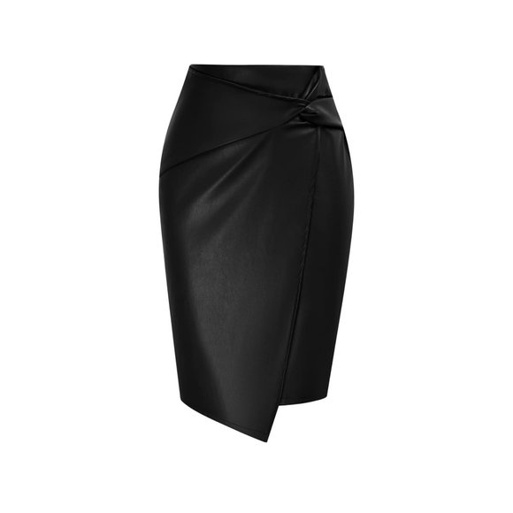 Kate Kasin Wear to Work Pencil Skirts for Women Elastic High Waist Wrap Front Si - Picture 1 of 6